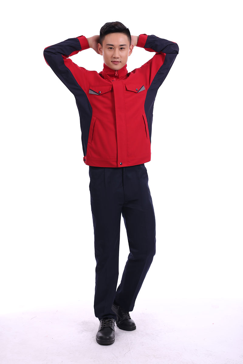 涤棉防静电工作服红色